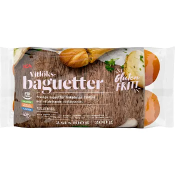 Bröd Vitlöksbaguette Glutenfri Fryst 2-p 200g ICA.