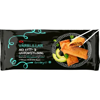 Vårrullar Kött- &amp; grönsaksfyllning Fryst 600g ICA.