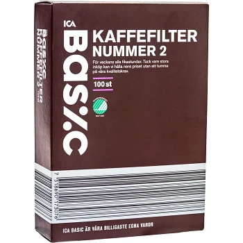 Kaffefilter nr 2 100-p ICA Basic.