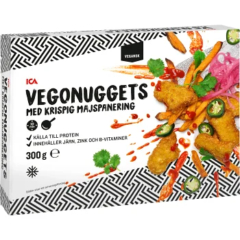 Vegonuggets med krispig majspanering 300g ICA.