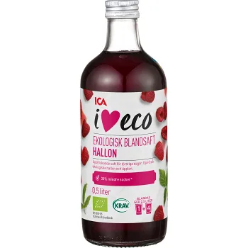 Blandsaft Hallon Ekologisk 50cl KRAV ICA I love eco.