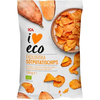Sötpotatischips 100g ICA I love eco.