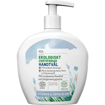 Handtvål Vitsippa &amp; Äppelblom 250ml ICA Hjärtat EKO.