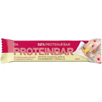 Proteinbar White Chocolate &amp; Raspberry vanilla 50g ICA.