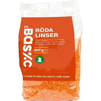 Röda Linser 800g ICA Basic.