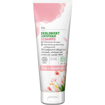 Schampo Päron &amp; Körsbärssblom 250ml ICA Hjärtat EKO.