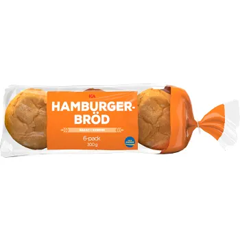 Hamburgerbröd 6-p 300g ICA.
