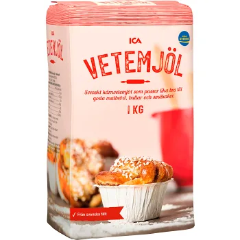 Vetemjöl 1kg ICA.