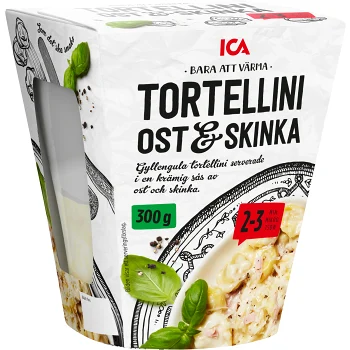 Färdigmat Tortellini Ost och Skinka ICA.