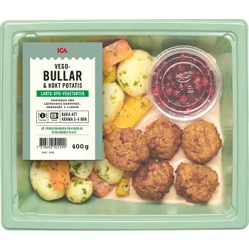 Vegobullar kokt potatis &amp; gräddsås OVO 400g ICA.