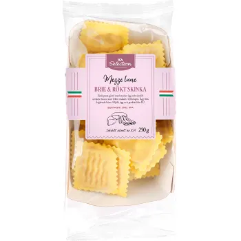 Pasta Mezzelune Brieost och skinka Färsk 250g ICA Selection.