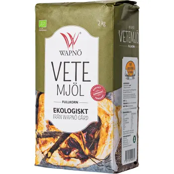 Vetemjöl Fullkorn Eko 2kg Wapnö.