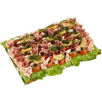 Smörgåstårta Skinka och Räkor 6kg Kallskänksgourme.