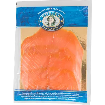 Kallrökt Regnbågslax skivad ca 150g Kosterfiskarn's.
