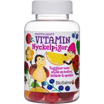 Kosttillskott Multivitamin Tuggisar Nyckelpigor 60-p BioSalma.
