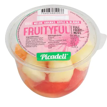 Melon Anananas Äpple Blåbär 125g Picadeli.