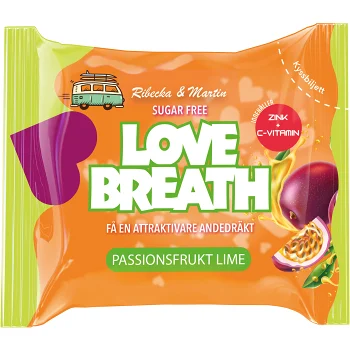 Sugtablett Passionsfrukt Lime 25g Love Breath.