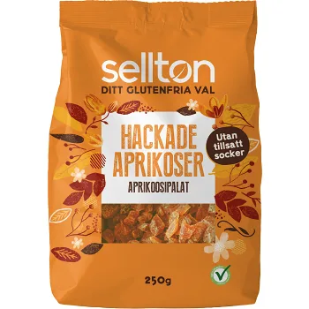 Hackade aprikoser 250g Sellton.