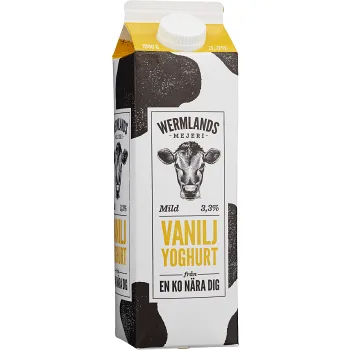 Vaniljyoghurt mild 3,3% 1000g Wermlands mejeri.