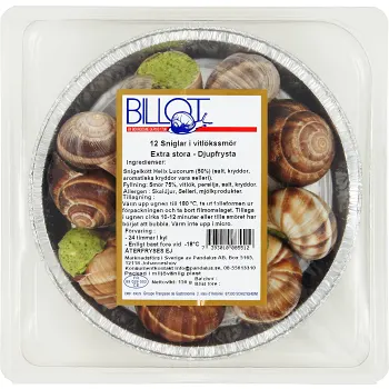 Sniglar i vitlöksmör Fryst 150g Billot.