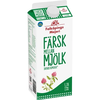 Mellanmjölk 1,5% 1,5l Falköpings Mejeri.