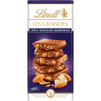 Chokladkaka LES GRANDES Vit Nougat Mandel 150g Lindt.