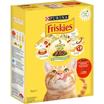 Kattmat Oxkött kyckling &amp; lever 1kg Friskies.