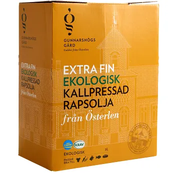 Kallpressad Rapsolja KRAV Bag-in-box 3l Gunnarshögs Gård.