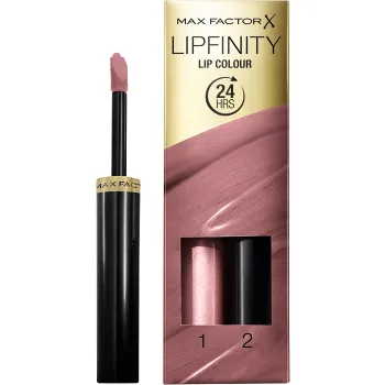 Läppstift + Top Coat Essential Violet Lipfinity Max Factor.