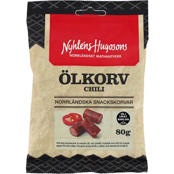 Ölkorv Chili 80g Nyhléns Hugosons.