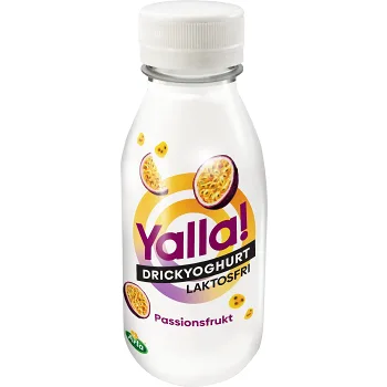 Drickyoghurt Yalla Passionsfrukt Laktosfri 0,5% 350ml Yoggi®.