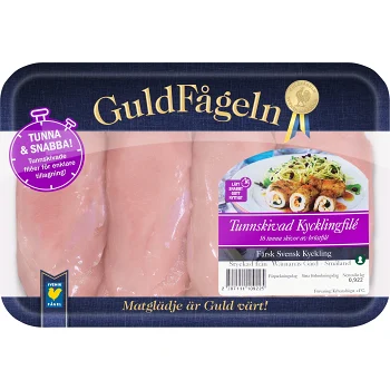 Kycklingfilé tunnskivad ca 750g Guldfågeln.