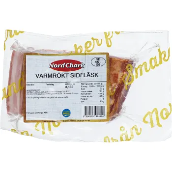Varmrökt sidfläsk ca 300g Nordchark.