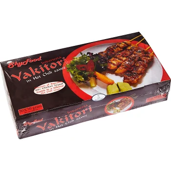 Kycklingspett Yakitori med het Chilisås Fryst 30g 50-p Sky Food.