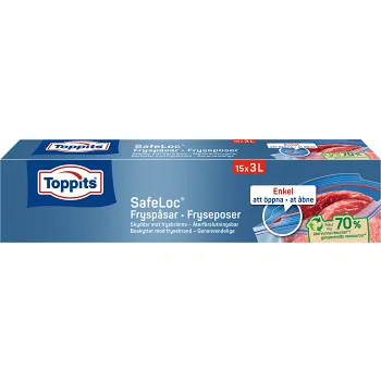 Fryspåsar med dubbelförslutning 3l 15st Toppits.