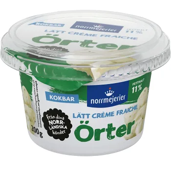 Crème Fraiche Lätt 11% Örter 200g Norrmejerier.