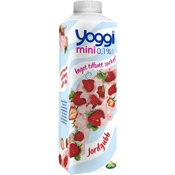 Yoghurt Mini Jordgubb 0,1% 1000g Yoggi®.