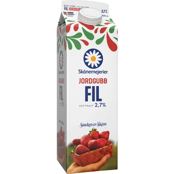 Filmjölk Jordgubb 3% 1l Skånemejerier.