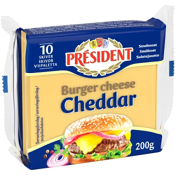 Burger Toast Cheddar 200g President.