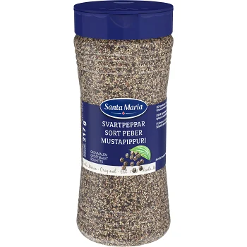 Svartpeppar Grovmalen 217g Santa Maria.