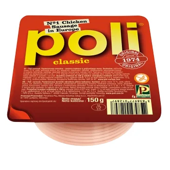 Kycklingkorv skivad Poli klassisk 150g Perutnina Ptuj.