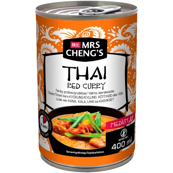 Grytbas Thai red curry Het 400ml Mrs Chengs.