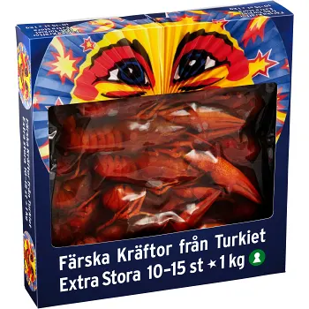 Kräftor färska extra stora 10-15p 1kg Pandalus.