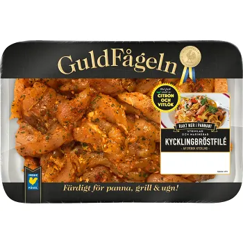 Kycklingbröstfilé strimlad marinerad 600g Guldfågeln.