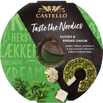 Färskost gräslök &amp; vårlök 125g Castello.