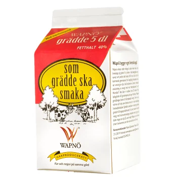 Grädde 40% 5dl Wapnö.