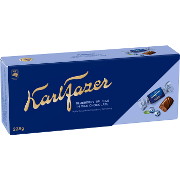 Chokladpraliner Mjölkchoklad Blåbär 228g Fazer.
