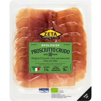 Prosciutto Crudo Ekologisk 70g Zeta.