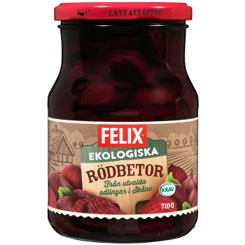 Skivade Rödbetor 710g KRAV Felix.