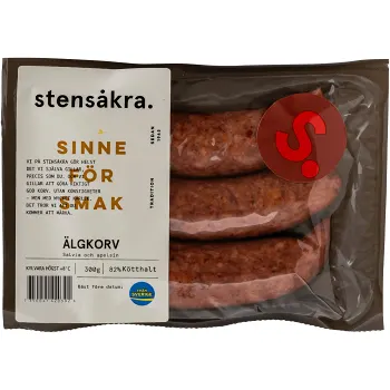 Älgkorv 82% Kötthalt 300g Stensåkra.